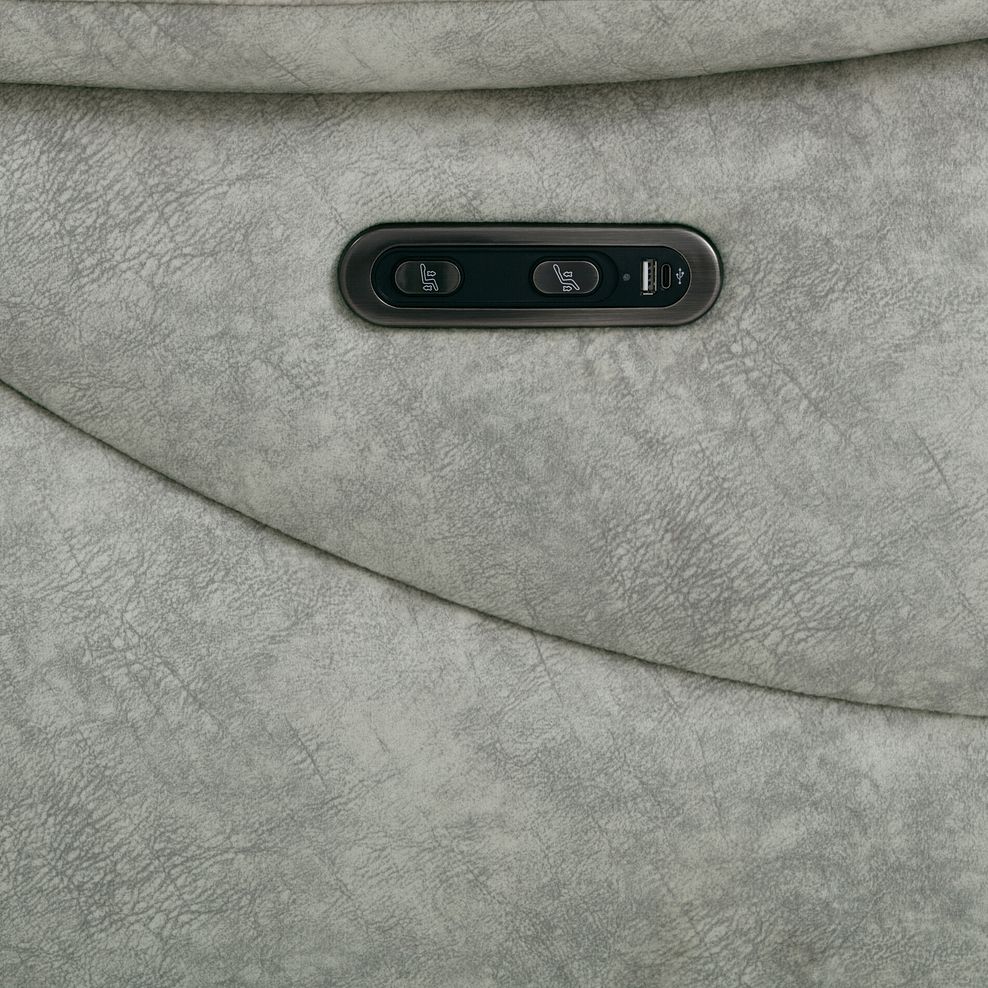 Brunel 3 Seater Electric Recliner Sofa with Multifunctional Middle Seat in Marble Silver Fabric 13