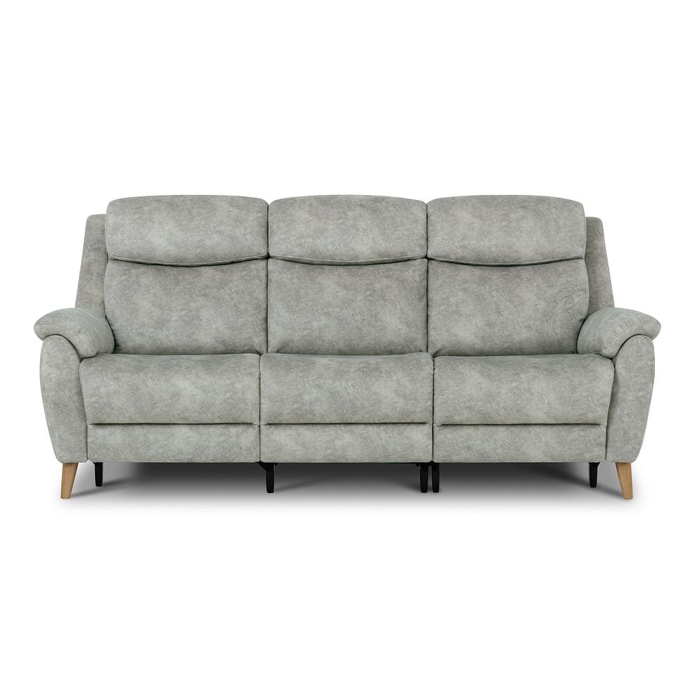 Brunel 3 Seater Electric Recliner Sofa with Multifunctional Middle Seat in Marble Silver Fabric 7