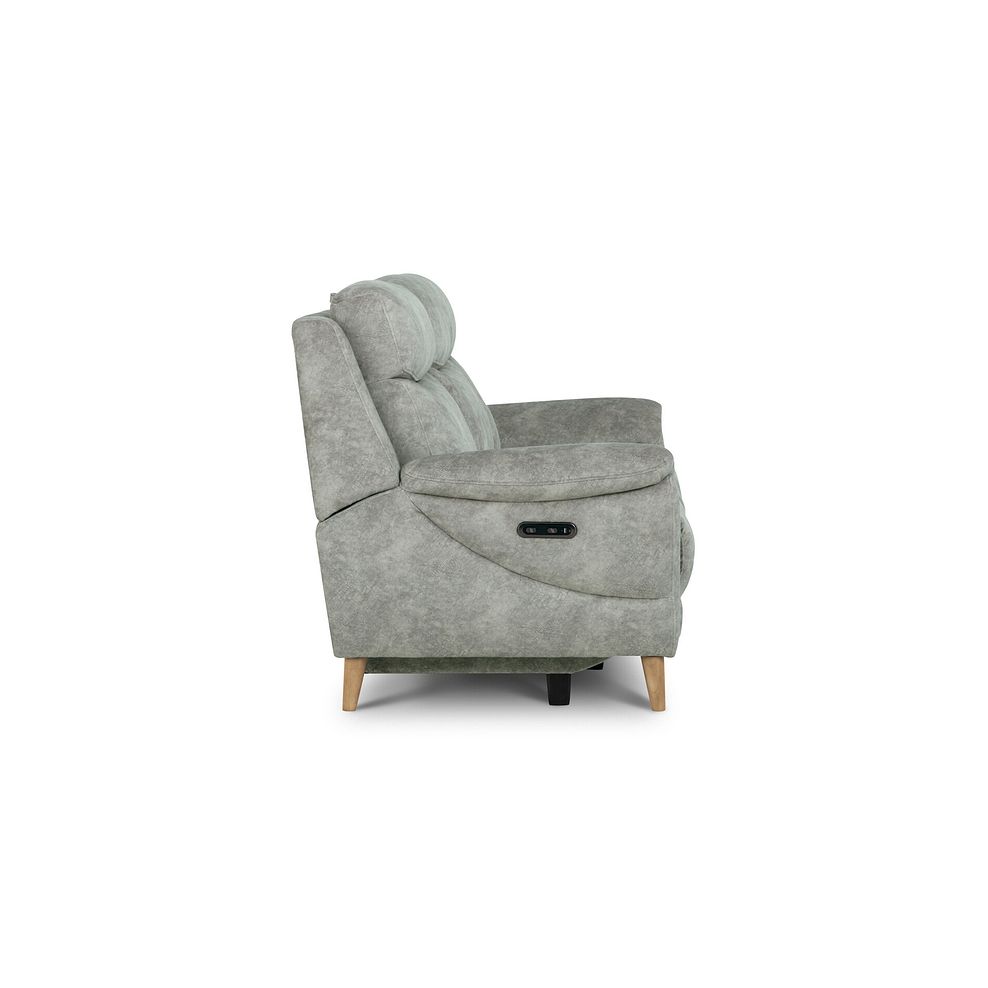 Brunel 3 Seater Electric Recliner Sofa with Multifunctional Middle Seat in Marble Silver Fabric 10