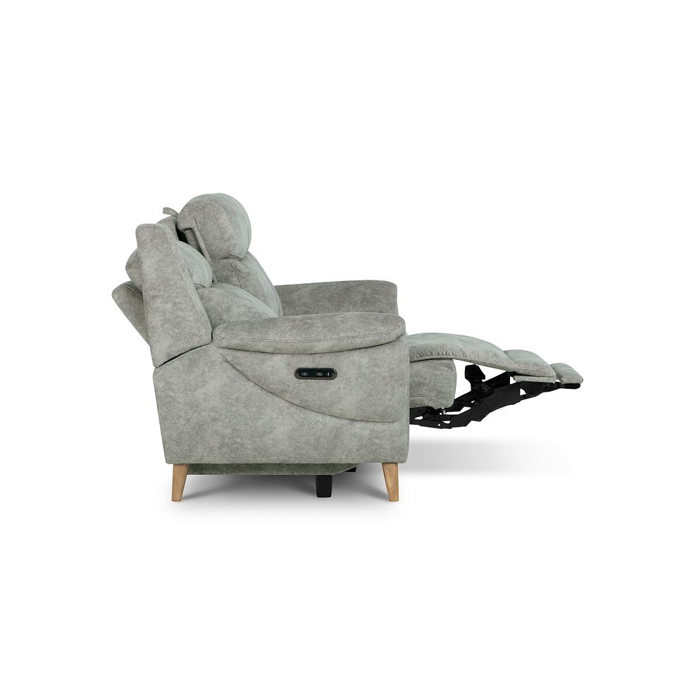 Brunel 3 Seater Electric Recliner Sofa with Multifunctional Middle Seat in Marble Silver Fabric 11