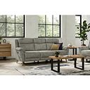 Brunel 3 Seater Electric Recliner Sofa with Multifunctional Middle Seat in Marble Silver Fabric