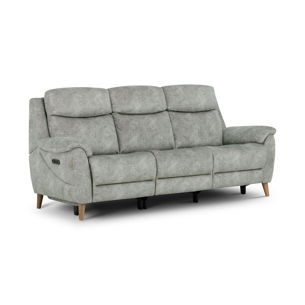 Brunel 3 Seater Electric Recliner Sofa with Multifunctional Middle Seat in Marble Silver Fabric 3