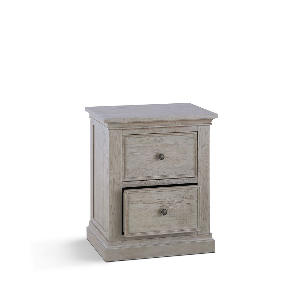 Burleigh Light Grey 2 Drawer Bedside Table - Solid Hardwood 5