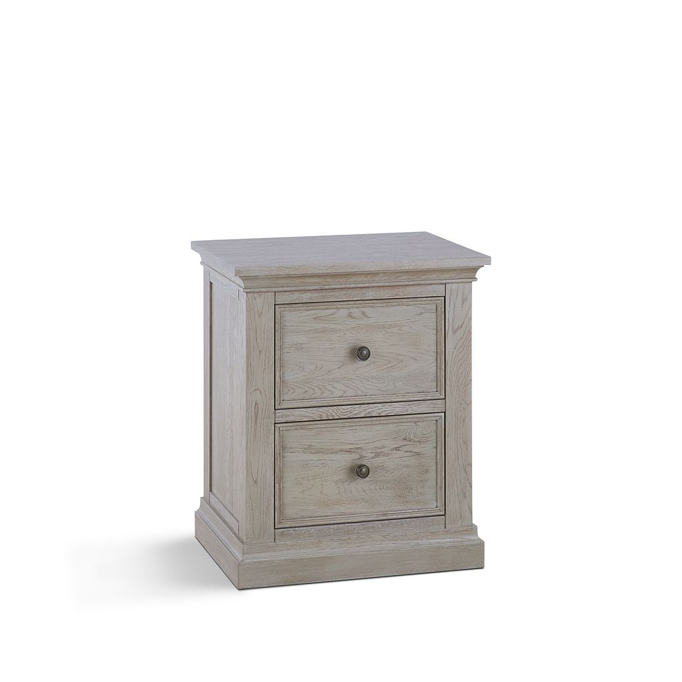 Burleigh Light Grey 2 Drawer Bedside Table - Solid Hardwood 3