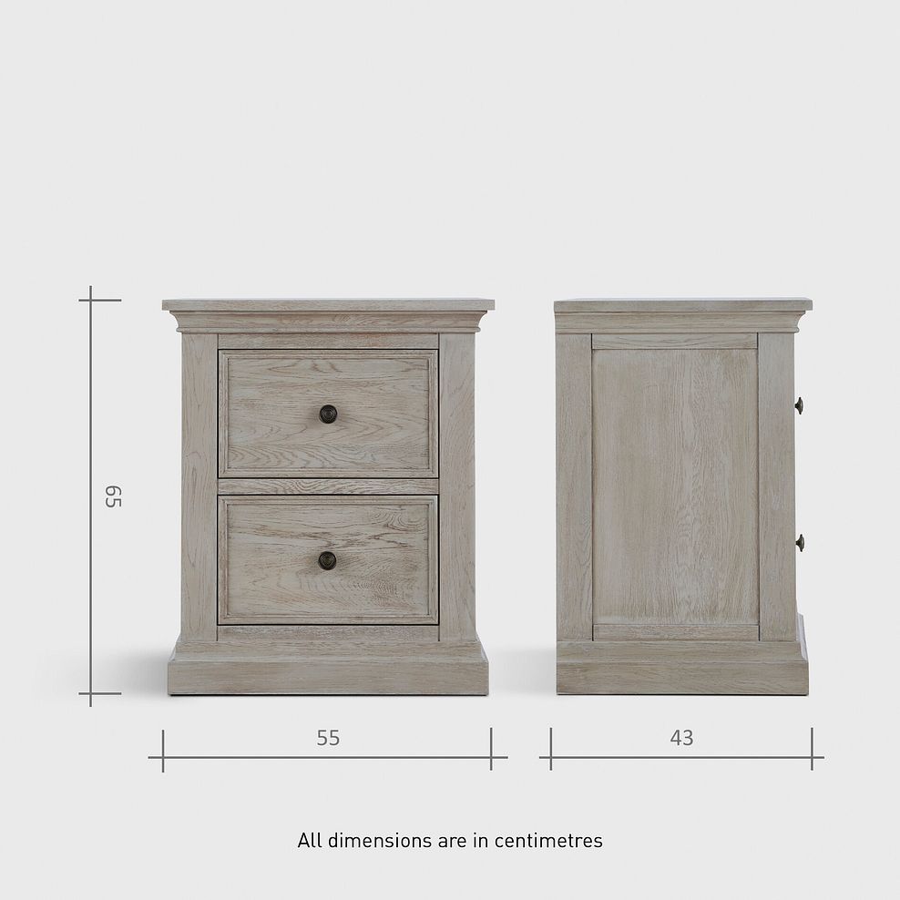 Burleigh Light Grey 2 Drawer Bedside Table - Solid Hardwood 9