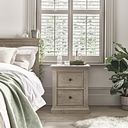 Burleigh Light Grey 2 Drawer Bedside Table - Solid Hardwood