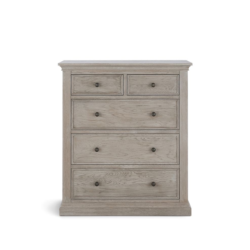Burleigh Light Grey 5 Drawer Chest (2+3) - Solid Hardwood 4