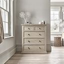 Burleigh Light Grey 5 Drawer Chest (2+3) - Solid Hardwood