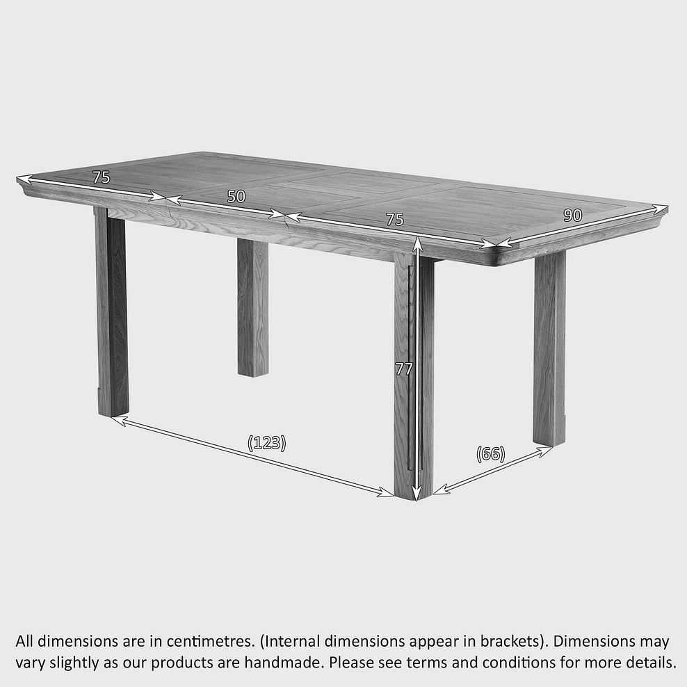 Canterbury Natural Solid Oak Extending Table and 6 Cross Back Chairs with Plain Charcoal Seats 5