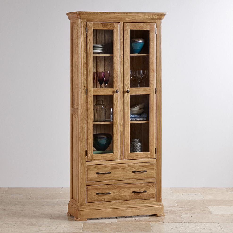 Canterbury Natural Solid Oak Glazed Display Cabinet 4