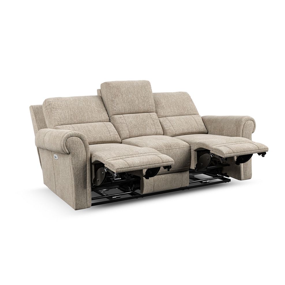 Colorado 3 Seater Electric Recliner in Jetta Beige Fabric 4
