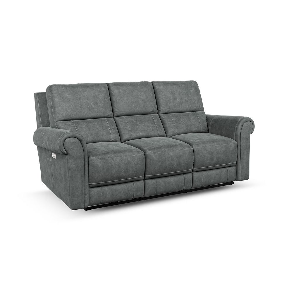 Colorado 3 Seater Electric Recliner in Miller Grey Fabric 1