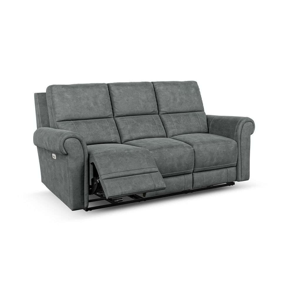 Colorado 3 Seater Electric Recliner in Miller Grey Fabric 2