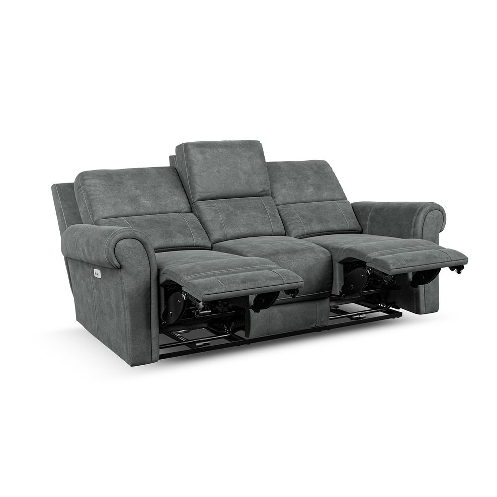 Colorado 3 Seater Electric Recliner in Miller Grey Fabric 4