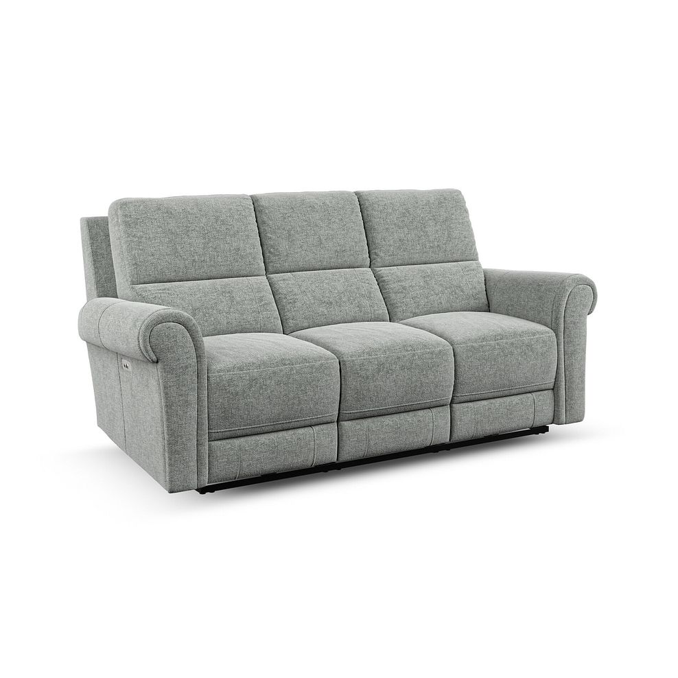 Colorado 3 Seater Electric Recliner in Hopsack Platinum Fabric 1