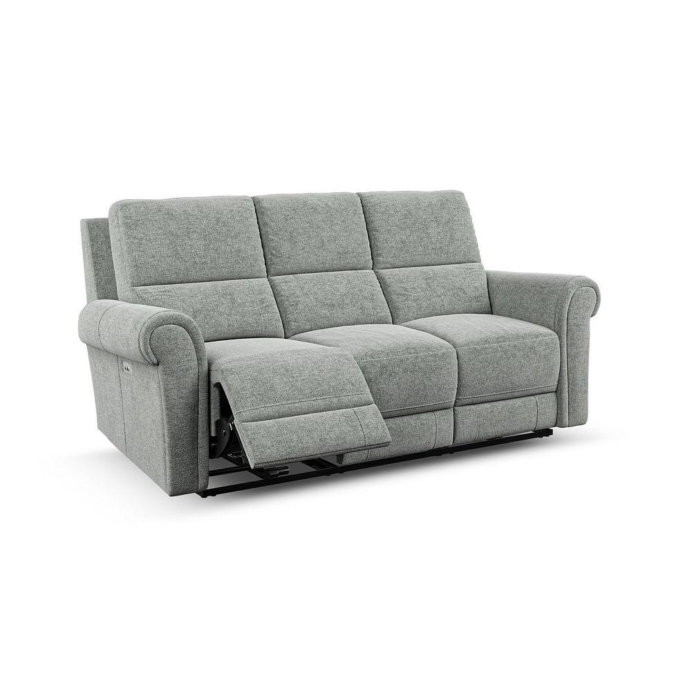 Colorado 3 Seater Electric Recliner in Hopsack Platinum Fabric 2