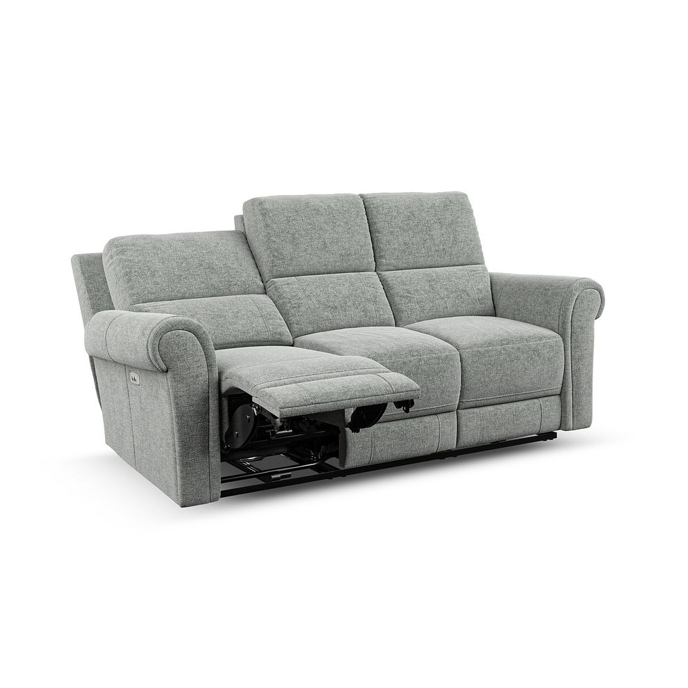 Colorado 3 Seater Electric Recliner in Hopsack Platinum Fabric 3