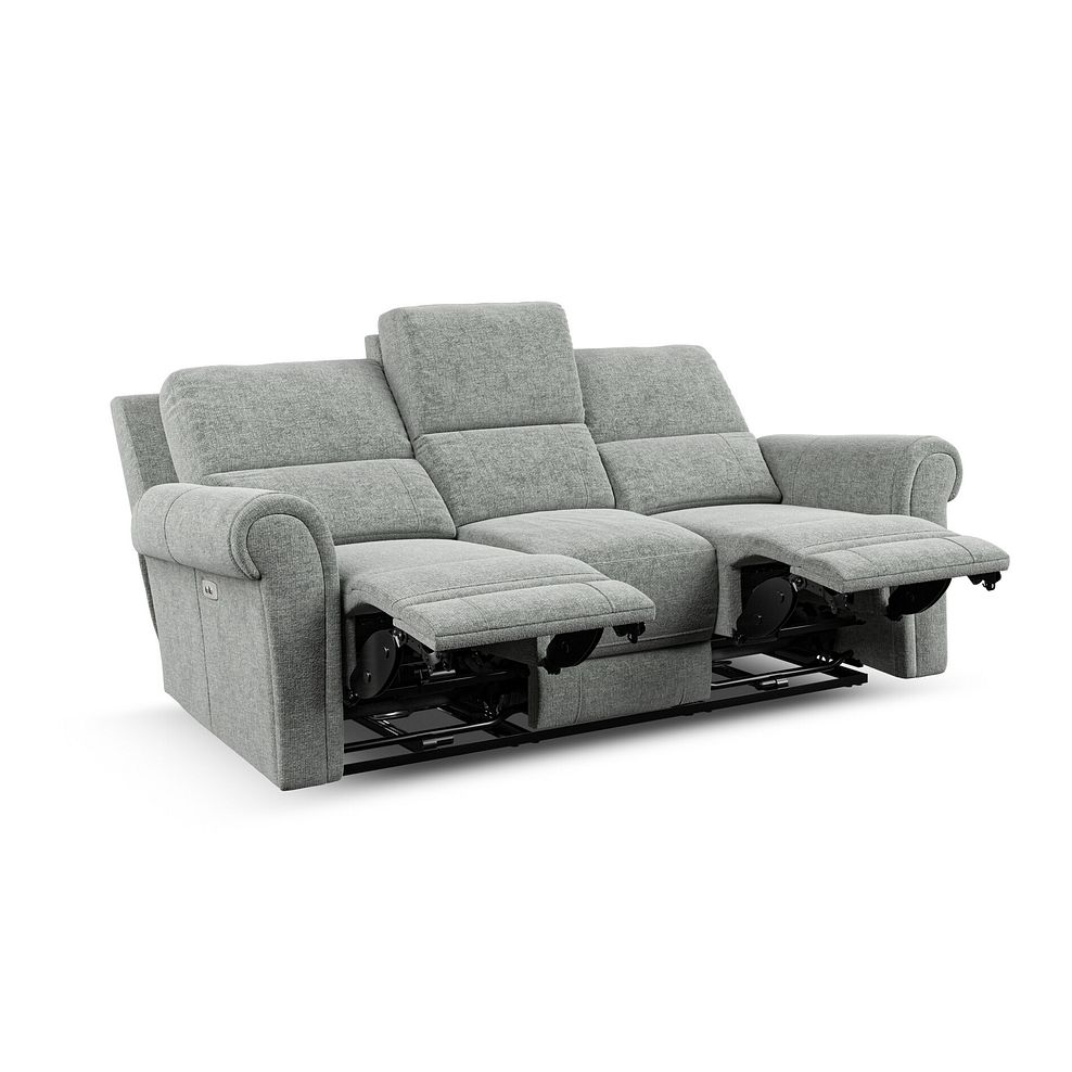Colorado 3 Seater Electric Recliner in Hopsack Platinum Fabric 4