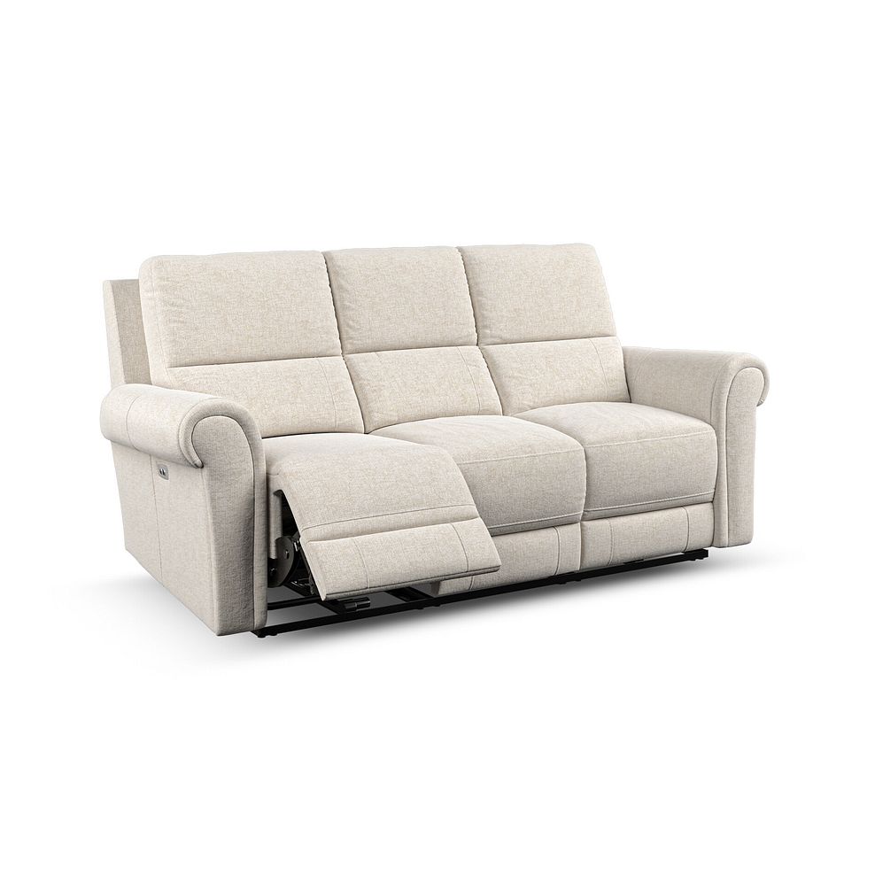 Colorado 3 Seater Electric Recliner in Hopsack Natural Fabric 2
