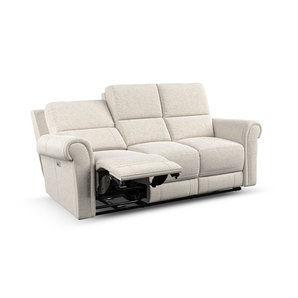 Colorado 3 Seater Electric Recliner in Hopsack Natural Fabric 3