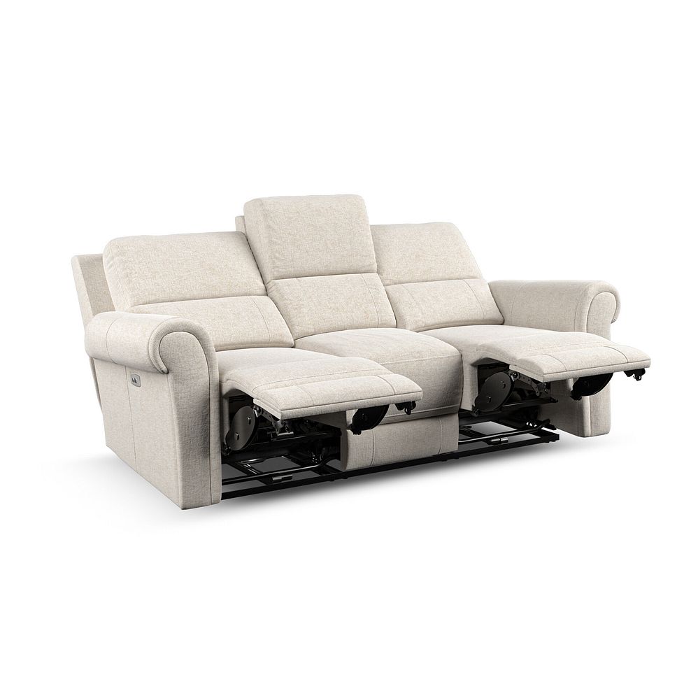 Colorado 3 Seater Electric Recliner in Hopsack Natural Fabric 4