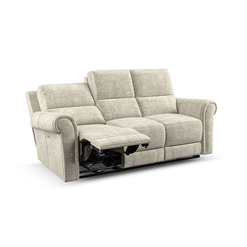 Colorado 3 Seater Electric Recliner in Plush Beige Fabric 3