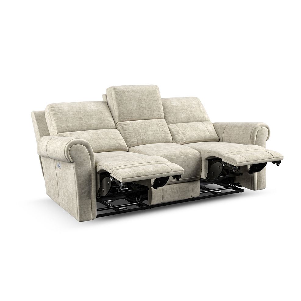 Colorado 3 Seater Electric Recliner in Plush Beige Fabric 4