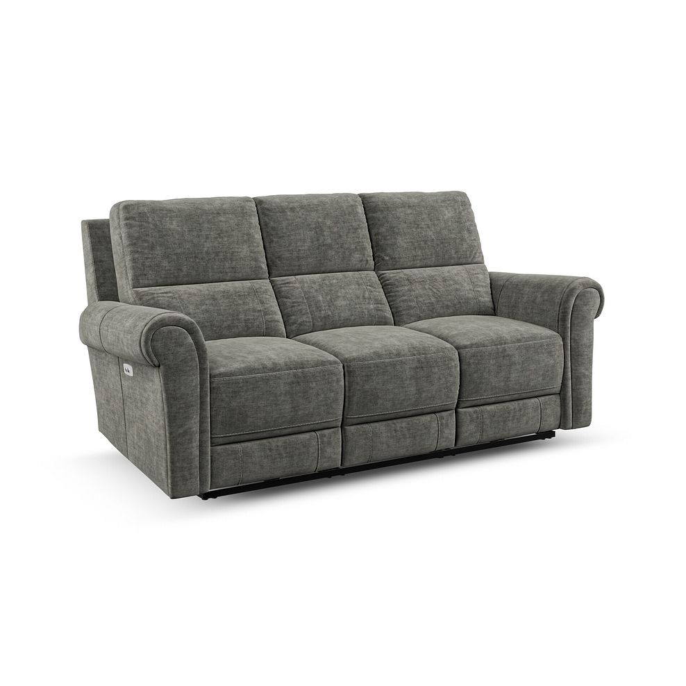 Colorado 3 Seater Electric Recliner in Plush Charcoal Fabric 1