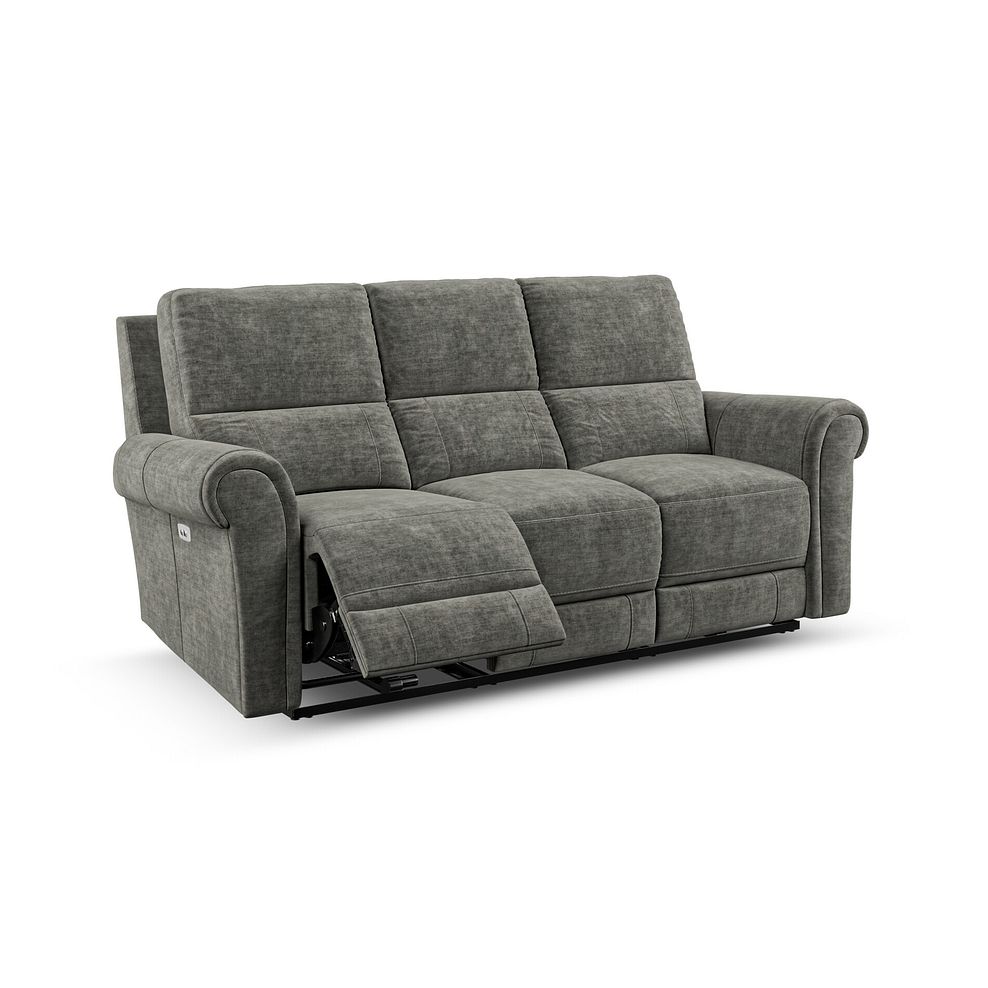 Colorado 3 Seater Electric Recliner in Plush Charcoal Fabric 2