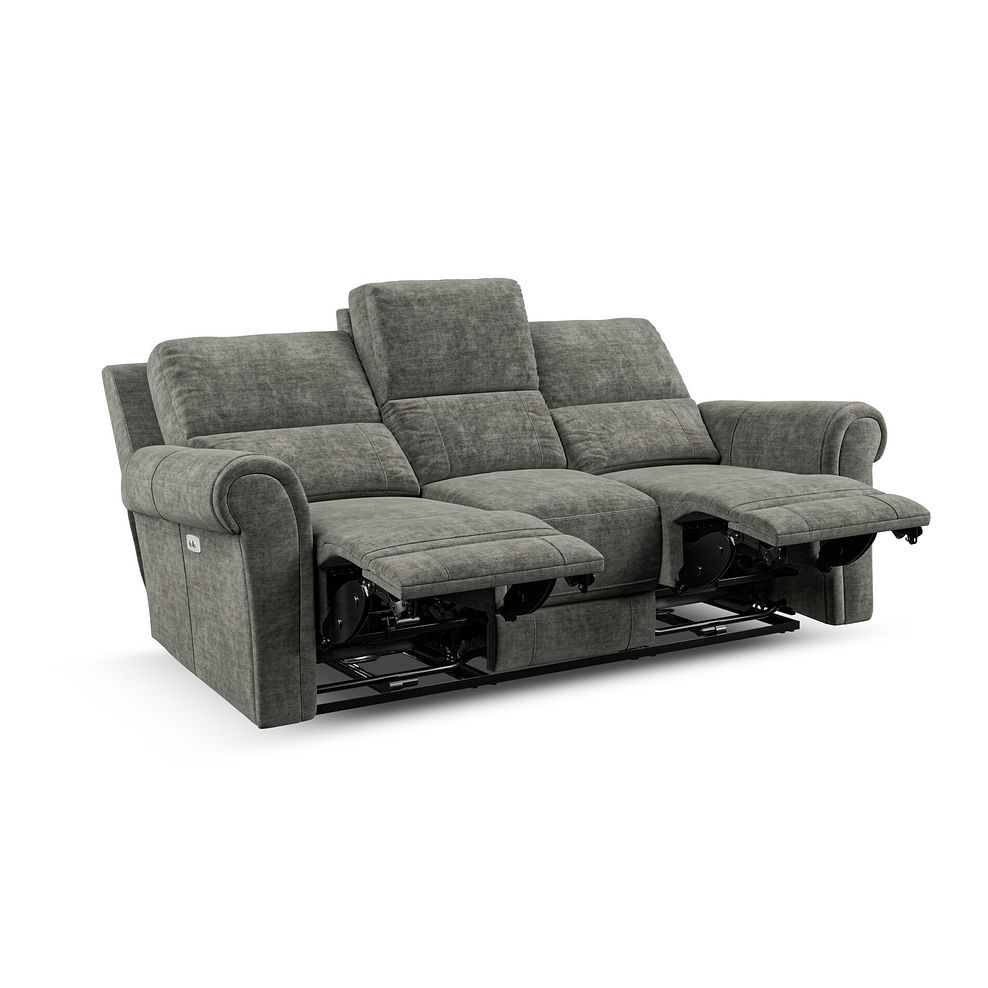 Colorado 3 Seater Electric Recliner in Plush Charcoal Fabric 4