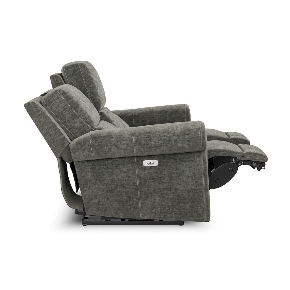 Colorado 3 Seater Electric Recliner in Plush Charcoal Fabric 7