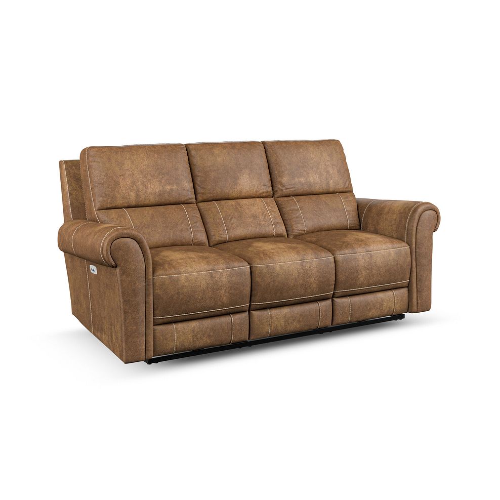 Colorado 3 Seater Electric Recliner in Ranch Brown Fabric 2