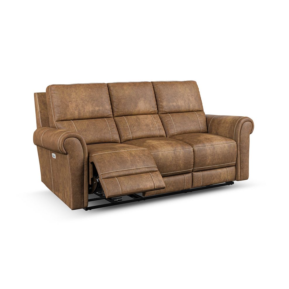 Colorado 3 Seater Electric Recliner in Ranch Brown Fabric 3