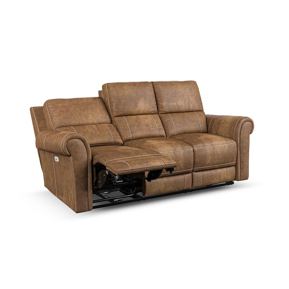 Colorado 3 Seater Electric Recliner in Ranch Brown Fabric 4