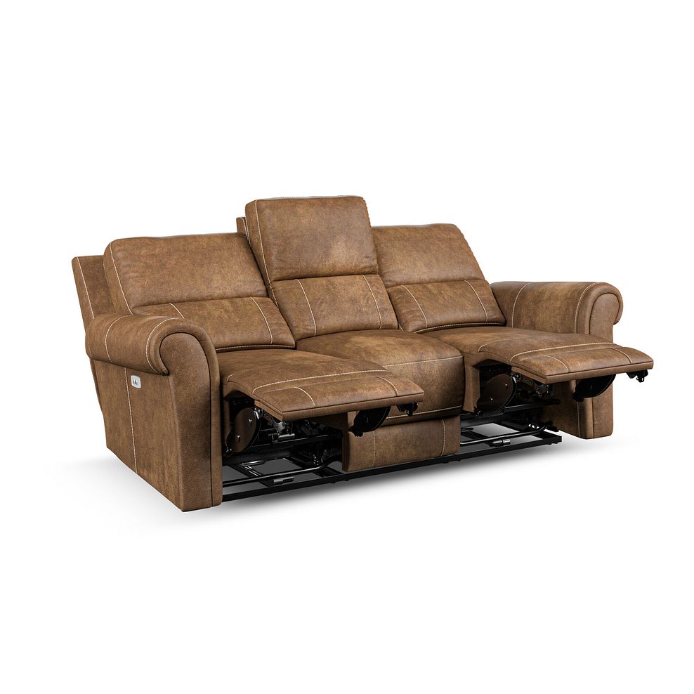 Colorado 3 Seater Electric Recliner in Ranch Brown Fabric 5