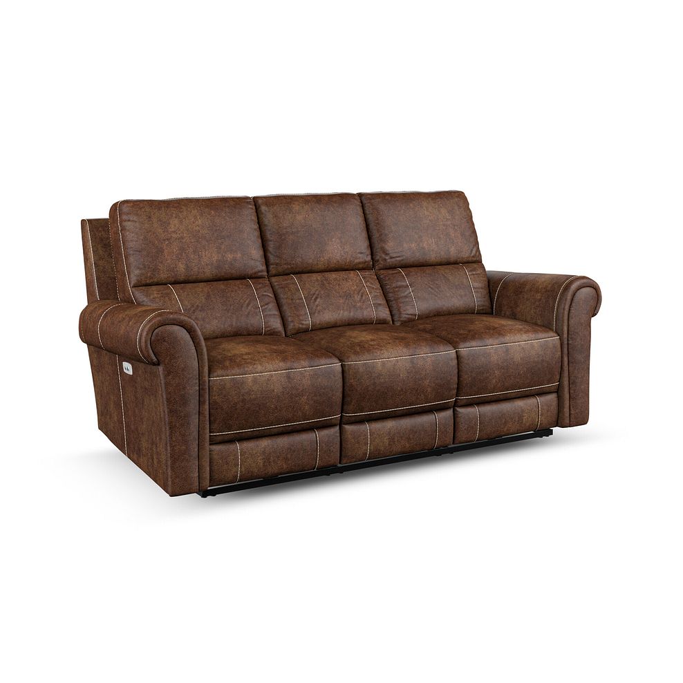 Colorado 3 Seater Electric Recliner in Ranch Dark Brown Fabric 1