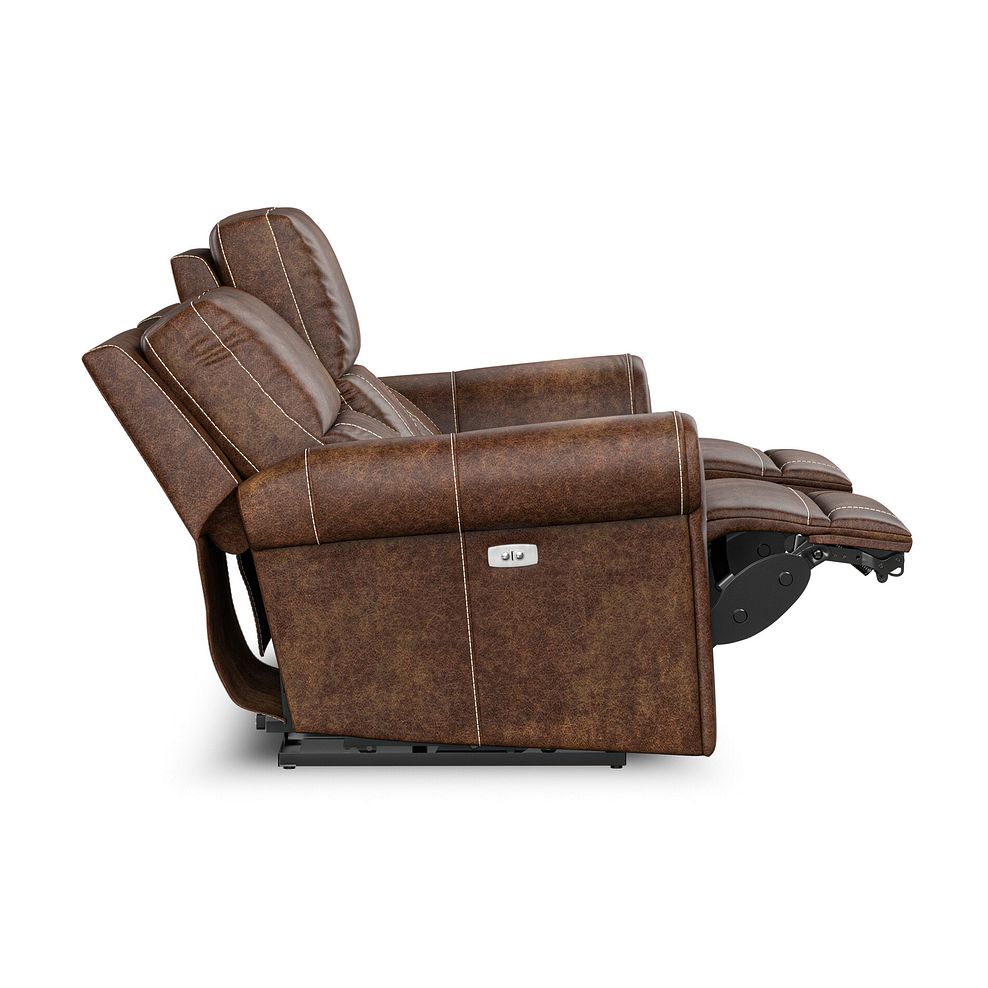 Colorado 3 Seater Electric Recliner in Ranch Dark Brown Fabric 8