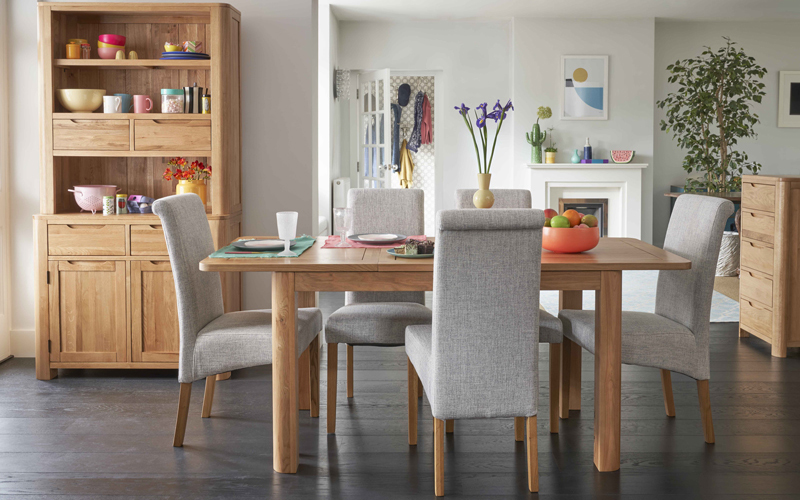 curved modern dining room furniture in open living dining room