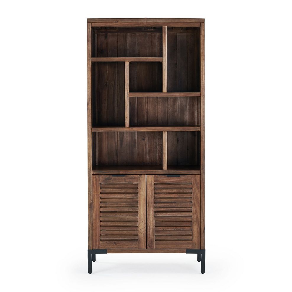 Detroit Solid Hardwood and Metal Tall Bookcase 2
