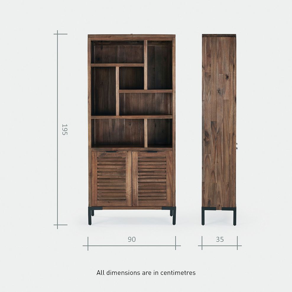 Detroit Solid Hardwood and Metal Tall Bookcase 8