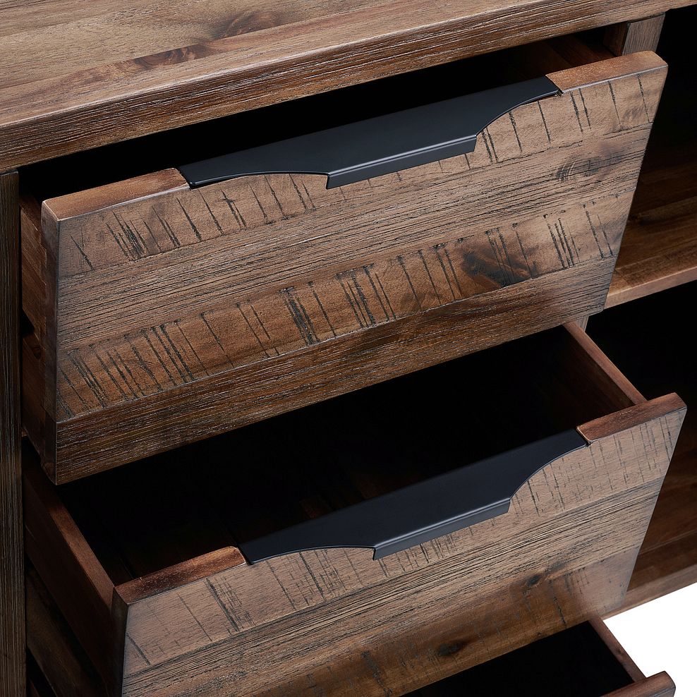 Detroit Solid Hardwood and Metal Large Sideboard 7