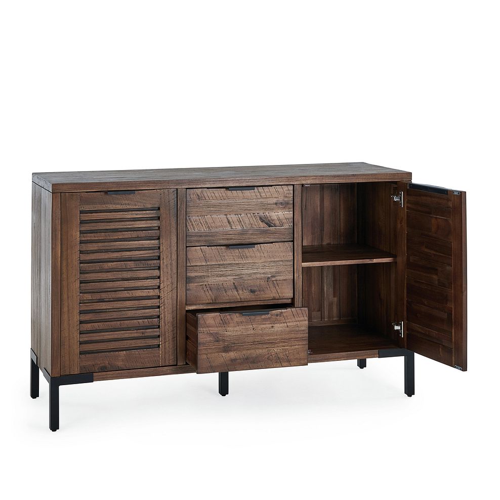 Detroit Solid Hardwood and Metal Large Sideboard 4