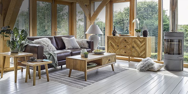 Hardwood and Glazed Oak Furniture