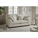 Dewsbury 2 Seater Sofa in Milo Cream Fabric with Natural Scatter Cushions