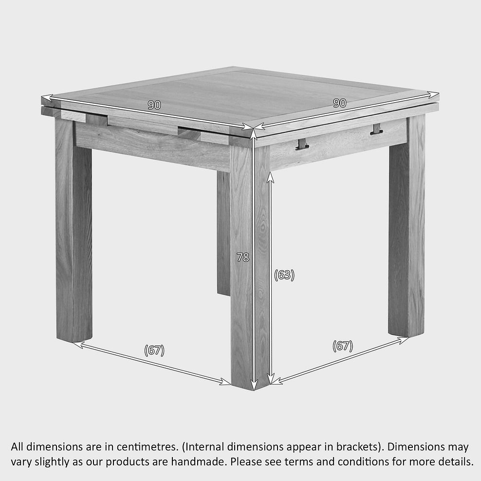 Dorset 3ft x 3ft Natural Oak Extending Dining Table 4