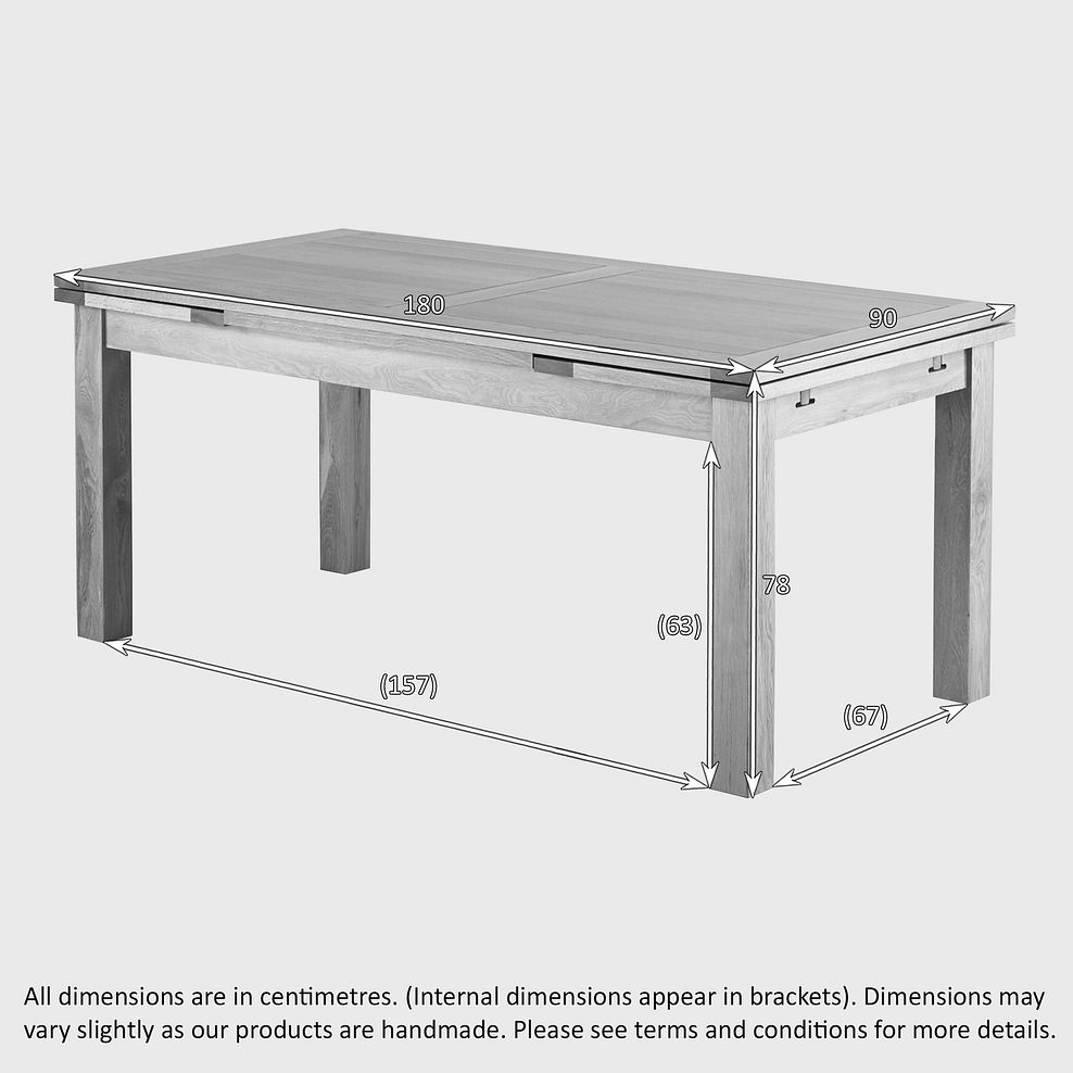 Dorset 6ft x 3ft Natural Solid Oak Extending Dining Table 3