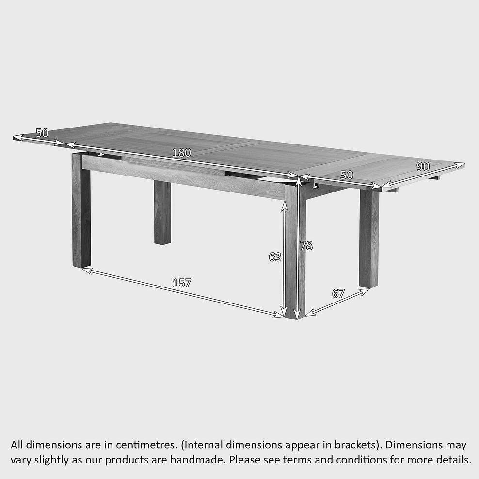 Dorset 6ft x 3ft Natural Solid Oak Extending Dining Table 4