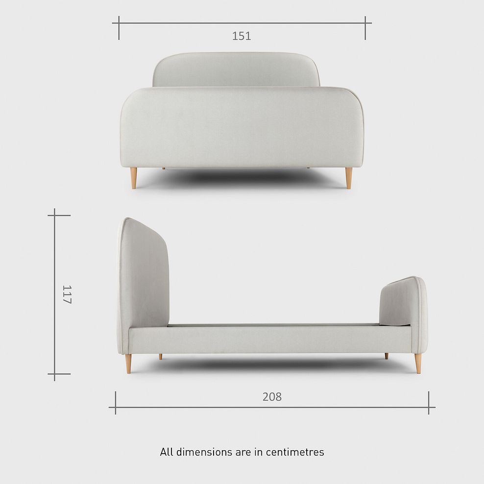 Durham Double Bed in Smooth Stone Fabric 11