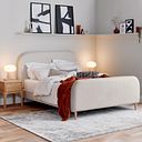 Durham Double Bed in Smooth Stone Fabric