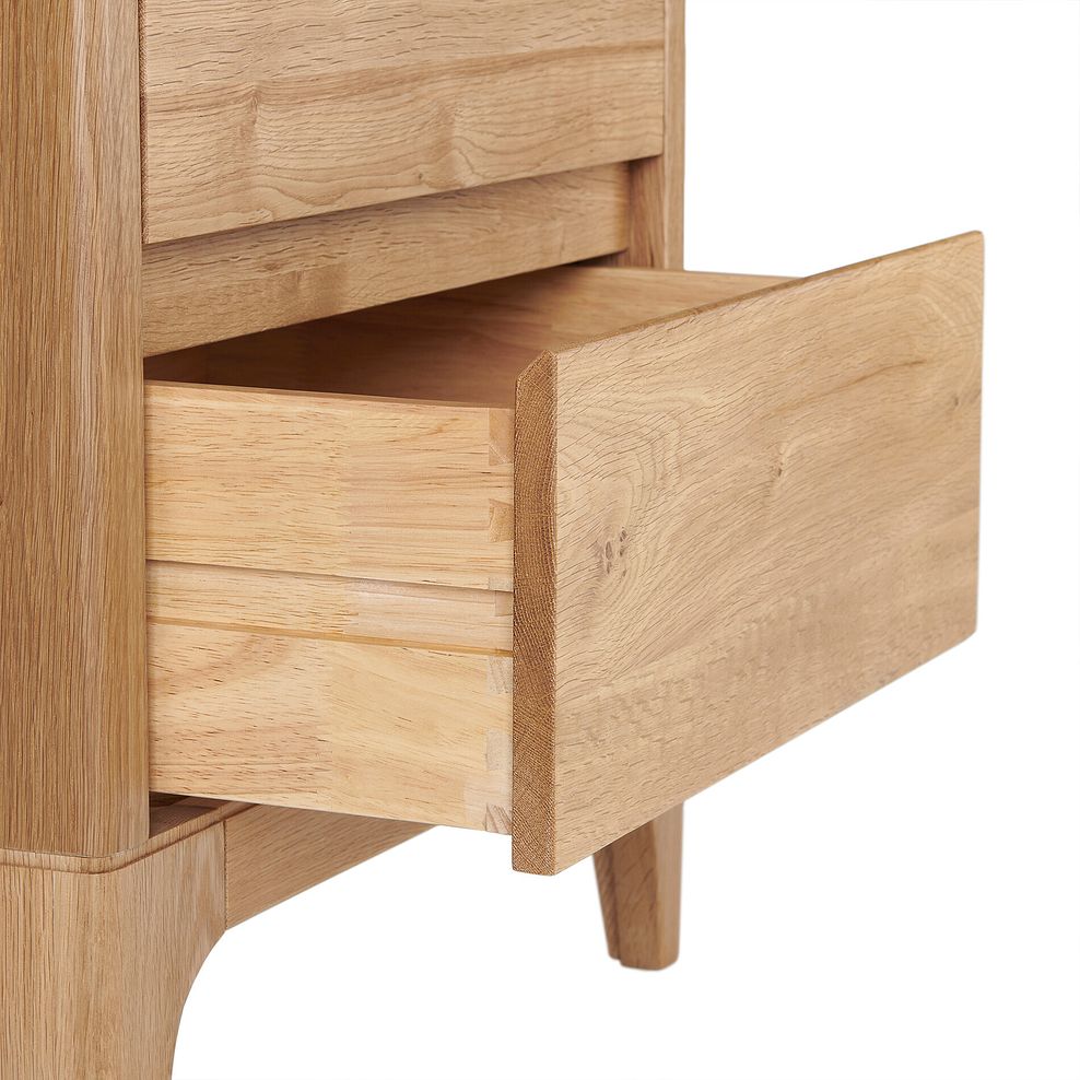 Durham Natural Oak 5 Drawer Tallboy 9